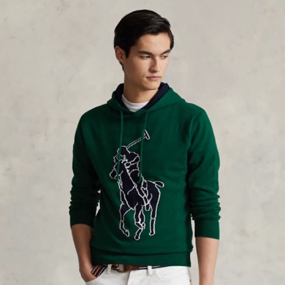 Big pony cotton hooded tee shop